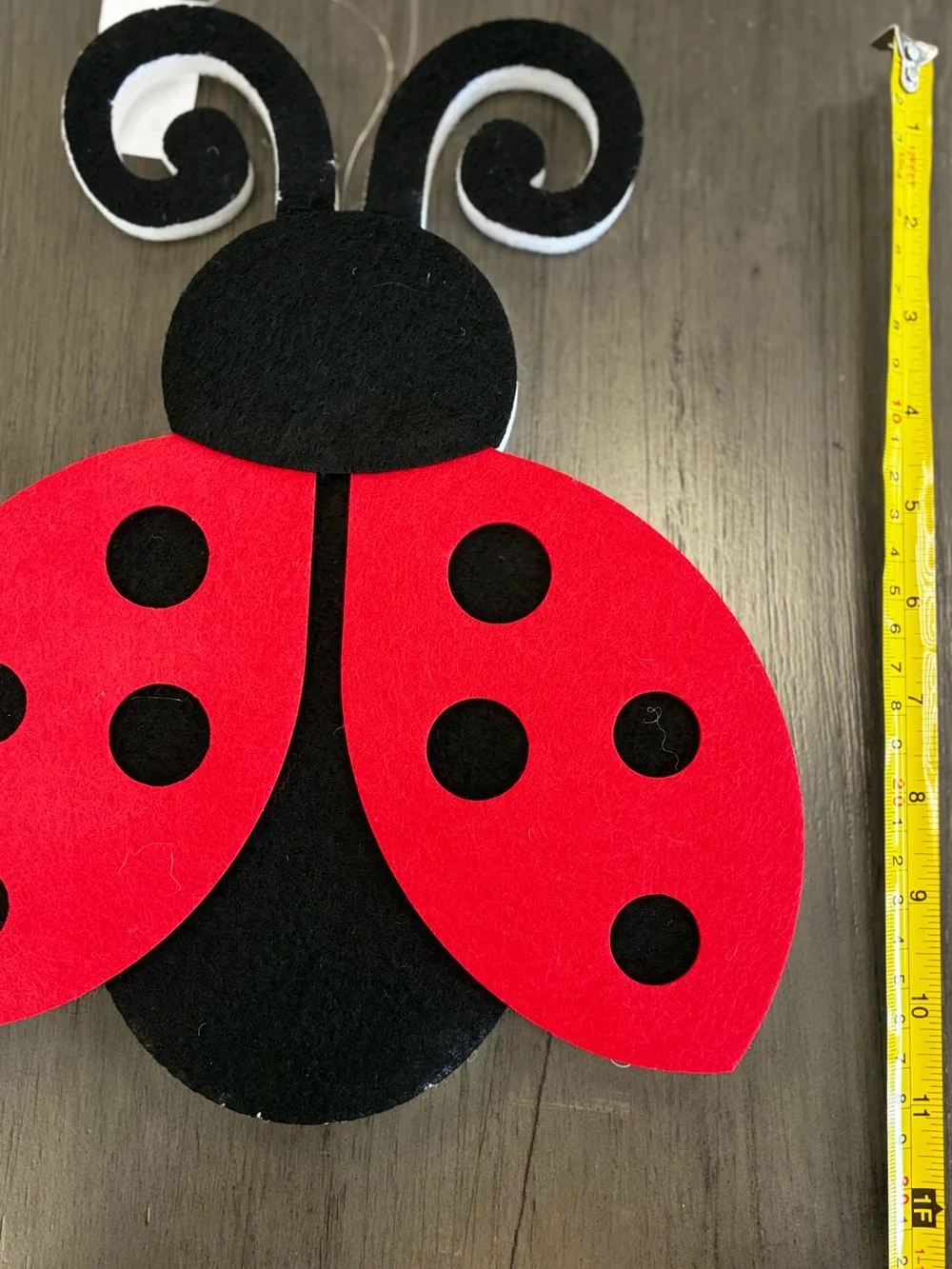 Pair of foam Ladybugs wreath decoration, party decorations black/ red seasonal